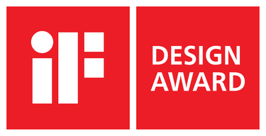iF Design Award logo on a red background