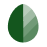 Solid green color leaf icon