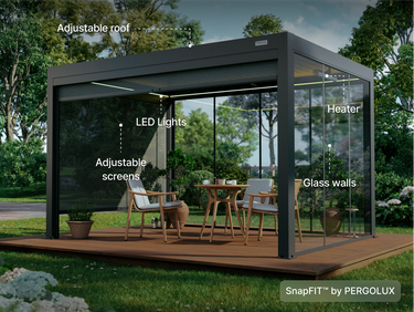snapfit accesories on a pergola