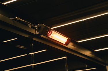 Heater attached to a Pergolux Pergola