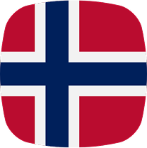 Flag of Norway with a shield-like shape