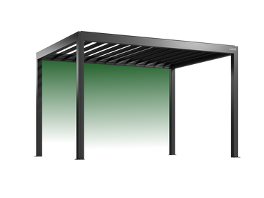 Black metal pergola on a white background