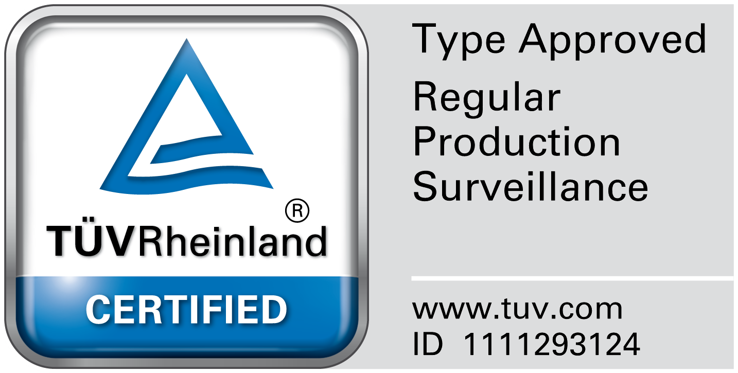 TürV Rheinland certification logo on a white background