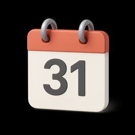 Calendar icon with the number 31 on a white background