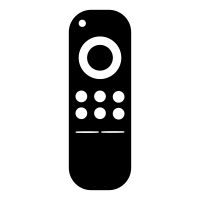 Black remote control icon on a white background