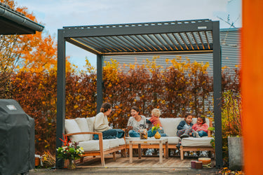 kids under pergola