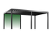 Black metal pergola with green gradient on a white background