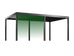 Black pergola structure on a white background