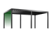 Black metal pergola with green mark on a white background
