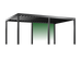 Black metal pergola structure on a white background