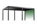 Black metal pergola with green gradient on a white background