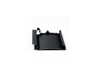 Black metal bracket on a white background