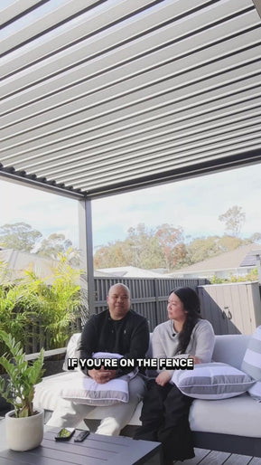 Australian couple given a testimonial of their experience with a Pergolux Pergola