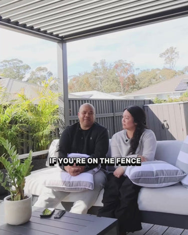 Testimonial video from a pergolux couple client
