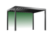 Black metal pergola on a white background