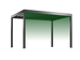 Green pergola structure on a white background