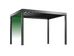 Black metal pergola with green gradient on a white background