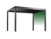 Black metal pergola structure on a white background