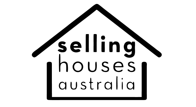 Logo for 'Selling Houses Australia' with a house outline on a white background