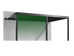 Black metal pergola structure on a white background
