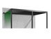 Black metal pergola with green wall on a white background