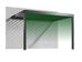 Green carport attached to a white brick wall