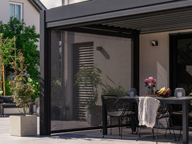 transparent dark mesh screen allowing light through