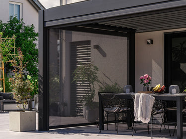 transparent dark mesh screen allowing light through